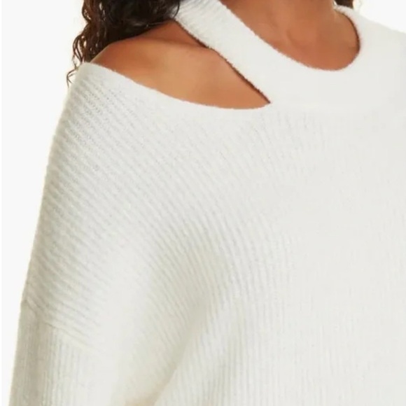 Rails Alexi Asymmetrical Sweater Cream Off White XL Pullover Long Sleeve Cutout - Picture 2 of 11